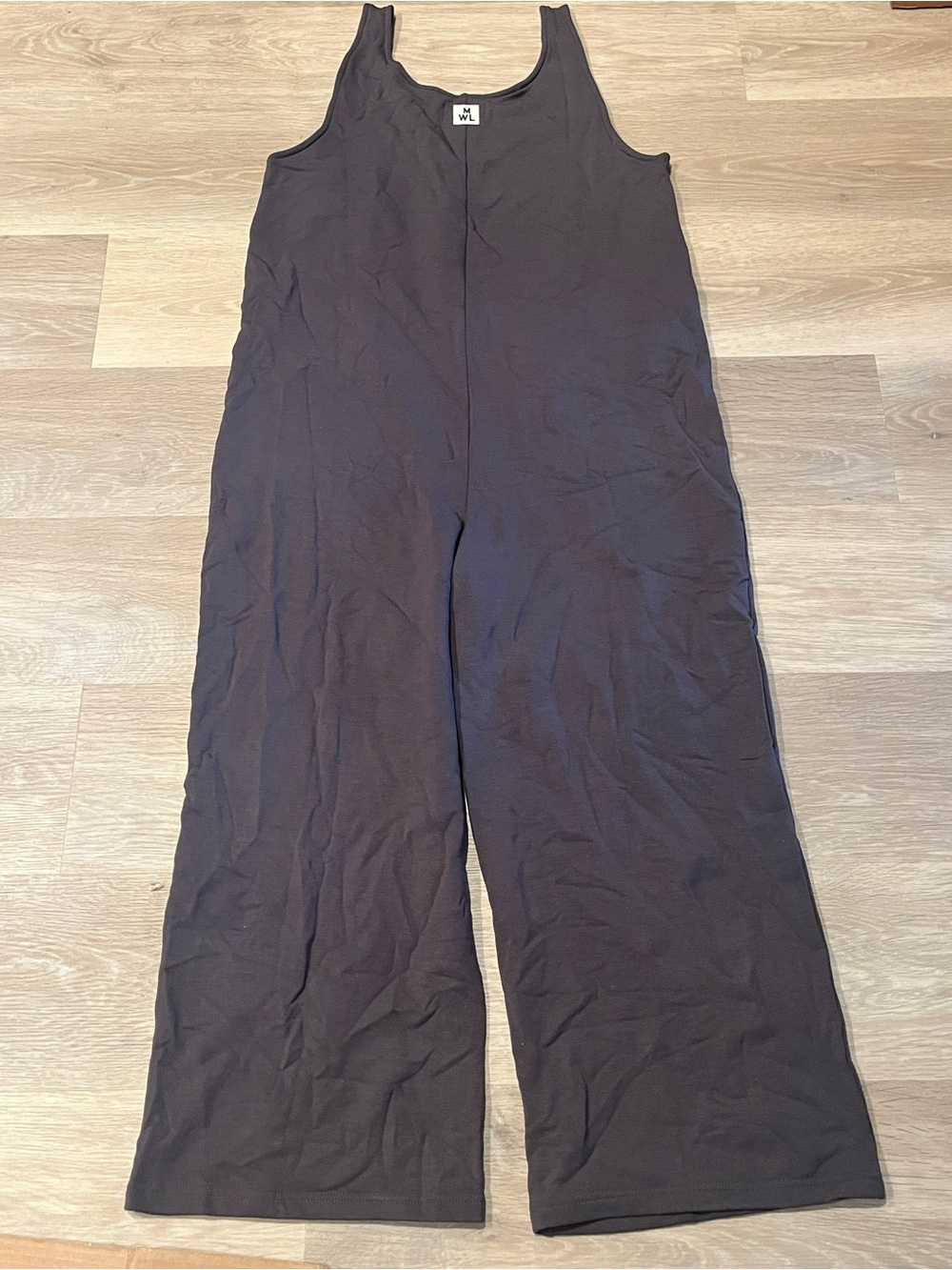 Madewell Women’s Jumpsuit Superbrushed Pull-On Black Coal Size Medium - Picture 7 of 8